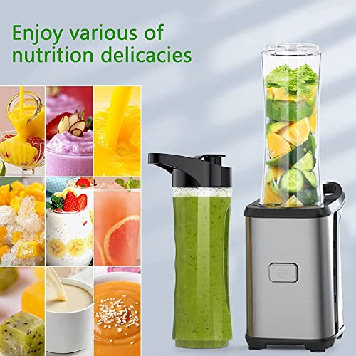 Portable Blender, Personal Size Blender for Shakes and Smoothies with 2 Tritan BPA-Free 20Oz Blender Cups, Mini Smoothie Blender with 4 Sharp Stainless Steel Blades, Mini Blender for Fruits, 25000RPM