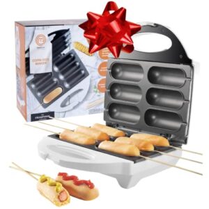 MasterChef Corn Dog Maker -Electric Nonstick Kitchen Baker, Perfect for Hot Dogs on a Stick, Cheese Mozzarella Sticks, Cake Pops, BBQ, Birthday Gift -Recipe Guide +50 skewers