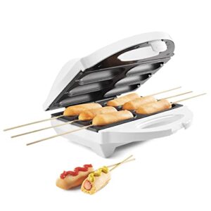 MasterChef Corn Dog Maker -Electric Nonstick Kitchen Baker, Perfect for Hot Dogs on a Stick, Cheese Mozzarella Sticks, Cake Pops, BBQ, Birthday Gift -Recipe Guide +50 skewers