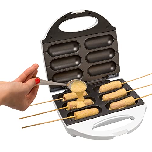 MasterChef Corn Dog Maker -Electric Nonstick Kitchen Baker, Perfect for Hot Dogs on a Stick, Cheese Mozzarella Sticks, Cake Pops, BBQ, Birthday Gift -Recipe Guide +50 skewers