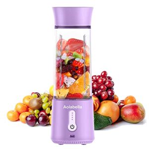 portable blender, personal size eletric usb juicer cup, fruit, smoothie, baby food mixing machine with updated 6 blades,magnetic secure switch for superb mixing 500ml (violet)