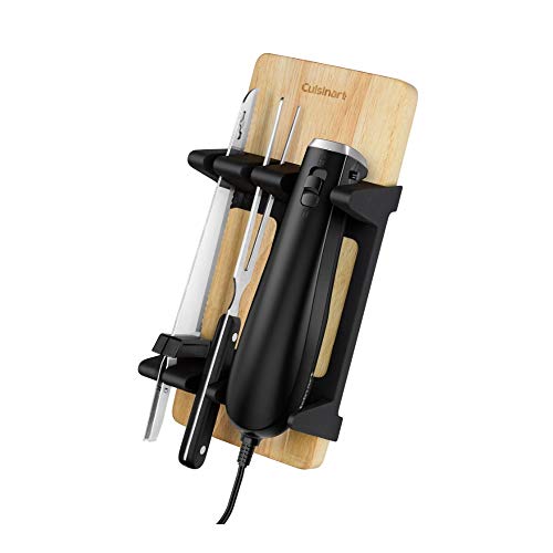 Cuisinart CEK-41 AC Electric Knife, One Size, Black Includes Wooden Cutting Board Bundle