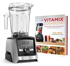 vitamix a3500 ascent series smart blender, professional-grade, 64 oz. low-profile container bundle with the vitamix cookbook – 250 delicious whole food recipes (brushed stainless)