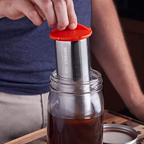 Rumble Jar - Next-Gen Cold Brew Coffee Maker for Mason Jars - 200 Micron Filter Is Ideal for Coarse Grounds & Stronger Coffee - Standalone Filter (no Mason Jar included)