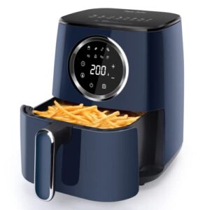 taylor swoden 8-in-1 air fryer, 4.5 quart electric hot air fryer with digital touch screen, nonstick basket oilless cooker, timer & temperature control airfryer, auto shut-off, 1400w, blue