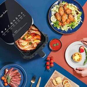 Taylor Swoden 8-in-1 Air Fryer, 4.5 Quart Electric Hot Air Fryer with Digital Touch Screen, Nonstick Basket Oilless Cooker, Timer & Temperature Control Airfryer, Auto Shut-Off, 1400W, Blue