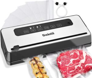 precision food vacuum sealer machine, daintii 85kpa automatic vacuum air sealing system with 9-in-1 preset & built-in cutter, includes starter kit
