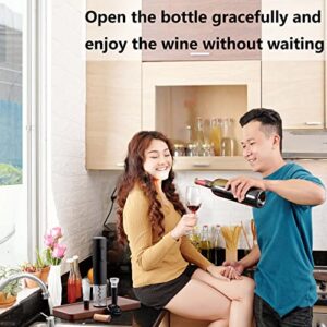 Electric Wine Opener Set, Battery Operated Wine Bottle Opener with Foil Cutter, Wine Pourer and Vacuum Stopper, Automatic Corkscrews for Wine Bottles Kit for Wine Father's Day Gift Home Kitchen Bar