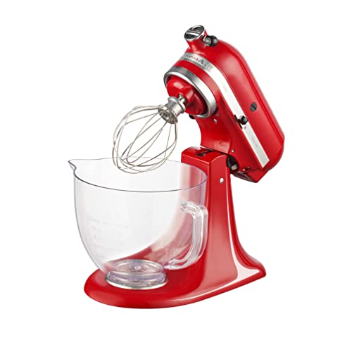 5 QT Food Grade Plastic Mixer Bowl Compatible with KITCHENAID TILT-HEAD STAND MIXERS 4.5-Quart (4.3 L) And 5-Quart (4.7 L), With Spout and Measuring Lines, Light weight, Shatter and Crack proof