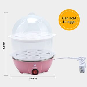 VIGIND Egg Cooker,350W Rapid Electric Egg Maker,Egg Steamer,Egg Boiler,Egg Cookers With Automatic Shut Off,14 Egg Capacity Double-Layer Lazy Egg Boiler,Multifunction Heated Milk,Heated Food