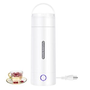 portable travel electric kettle, 350ml small electric tea kettle, mini portable hot water boiler stainless materials automatic shut off and dry protection