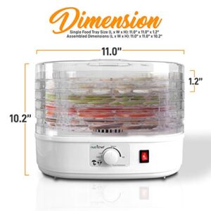 NutriChef Food Dehydrator Machine - Professional Electric Multi-Tier Food Preserver, Meat or Beef Jerky Maker, Fruit & Vegetable Dryer with 5 Stackable Trays, High-Heat Circulation - PKFD06