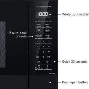 Panasonic NN-SN75LB 1.6 cu.ft Cyclonic Inverter Countertop Microwave Oven 1250Watt Power with Genius Sensor Cooking, cft, Black