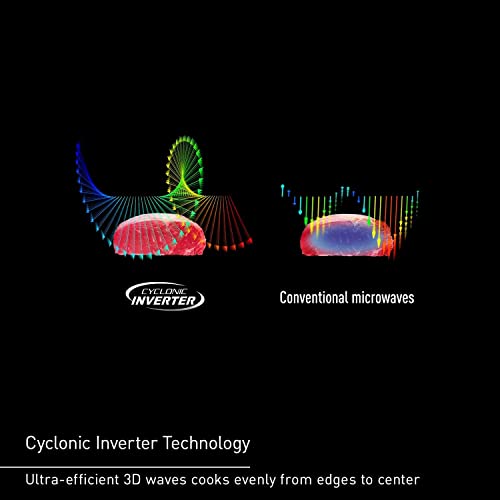Panasonic NN-SN75LB 1.6 cu.ft Cyclonic Inverter Countertop Microwave Oven 1250Watt Power with Genius Sensor Cooking, cft, Black