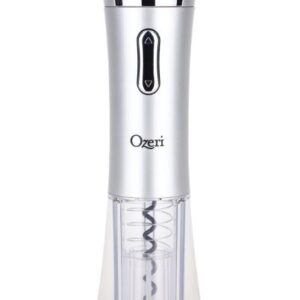 Ozeri Nouveaux Electric Wine Opener with Removable Free Foil Cutter, Refined Silver