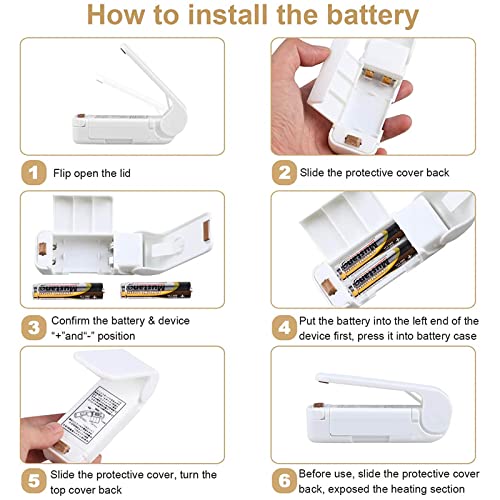 Mini Bag Sealer Heat Seal,Mini Bag Sealer,Portable Bag Sealer,Handheld Mini Heat Sealer for Snack Fresh Bag Food Storage (White)