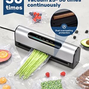 Vacuum Sealer Machine, 95Kpa Full Automatic Food Vacuum Sealer for Food Preservation & Sous Vide, with Astonishing Large LED Screen, 5 Vacuum Sealer Bags, Dishwashable Drip Tray, 15.15in