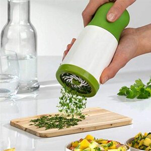 Drhob 1 pc Herb Mill Chopper Cutter Mince Stainless Steel Blades Safely New ( Color: White & Green)