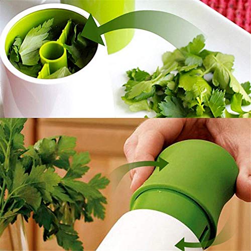 Drhob 1 pc Herb Mill Chopper Cutter Mince Stainless Steel Blades Safely New ( Color: White & Green)