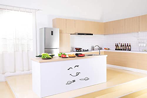 AUEAR 2 pc Cute Sticker Fridge Happy Delicious Face Kitchen Fridge Wall Refrigerator Vinyl Stickers Cute Stickers