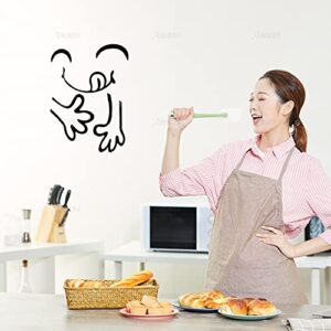 AUEAR 2 pc Cute Sticker Fridge Happy Delicious Face Kitchen Fridge Wall Refrigerator Vinyl Stickers Cute Stickers