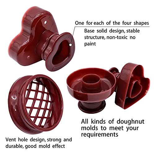 'N/A'' 4 Pack Donut Maker Cutter, Creative Reusable Non-stick Doughnut Molds, Fondant Cake Bread Dessert Bakery Mould, Biscuit Stamp Mould, Home Kitchen DIY Baking Tool
