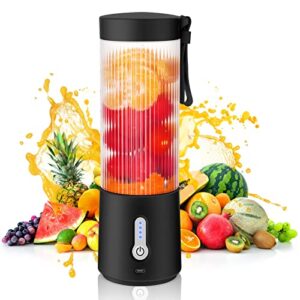 portable personal size blender – 15.2oz usb rechargeable 4000mah mini blender | 6 blades for shakes and smoothies juicer with bpa-free plastic cup | portable mixer for sport outdoor travel blender