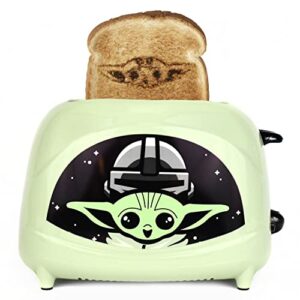 uncanny brands star wars the mandalorian the child 2-slice toaster- toasts baby yoda onto your toast