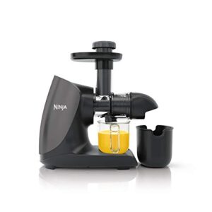 ninja jc101 cold press pro compact powerful slow juicer with total pulp control and easy clean, graphite, 13.78 in l x 6.89 in w x 14.17 in h (renewed)