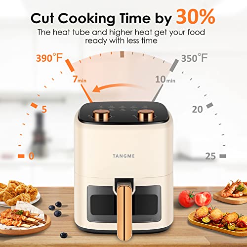 TANGME Air Fryer, 6-in-1 5.8Quart Air Fryer Oven with Transparent Cooking Window 1350W Electric Air Frying Toaster Oven for Baking, Roasting, Dehydrating