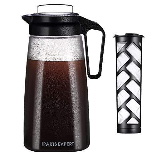 IPARTS EXPERT Cold Brew Coffee Maker, 68oz/2L Ice Coffee Makers - BPA Free and Removable Mesh Filter, Durable Shatterproof Plastic Ice Coffee Tea Maker Pitcher