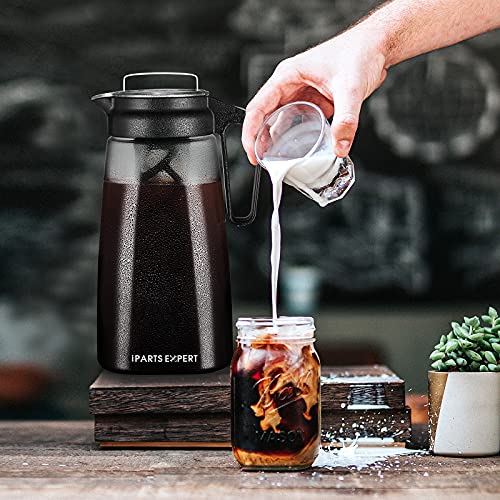 IPARTS EXPERT Cold Brew Coffee Maker, 68oz/2L Ice Coffee Makers - BPA Free and Removable Mesh Filter, Durable Shatterproof Plastic Ice Coffee Tea Maker Pitcher