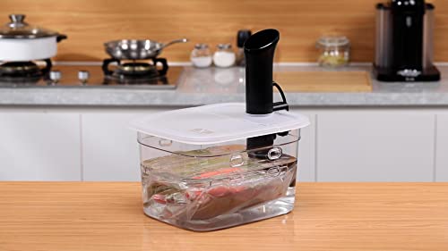 EVERIE Sous Vide Container 12 Quarts with Collapsible Hinge Lid and Removable Built-in Rack Compatible with Anova Nano AN400 and AN500-US00 and Instant Pot and Breville Joule Sous Vide Cooker