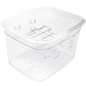 EVERIE Sous Vide Container 12 Quarts with Collapsible Hinge Lid and Removable Built-in Rack Compatible with Anova Nano AN400 and AN500-US00 and Instant Pot and Breville Joule Sous Vide Cooker