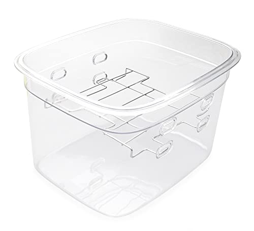 EVERIE Sous Vide Container 12 Quarts with Collapsible Hinge Lid and Removable Built-in Rack Compatible with Anova Nano AN400 and AN500-US00 and Instant Pot and Breville Joule Sous Vide Cooker