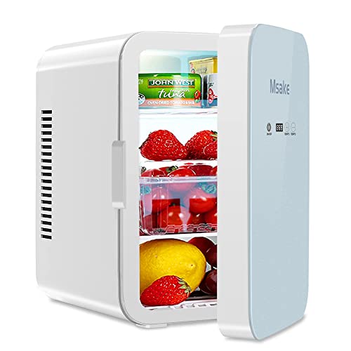 Msake Portable Personal Mini Fridge, 8 Liter Compact Cooler and Warmer Refrigerator for Skincare Medications and Breast Milk Storage, 12V DC/ 110V AC for Home Office and Travel