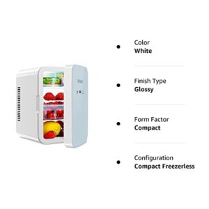 Msake Portable Personal Mini Fridge, 8 Liter Compact Cooler and Warmer Refrigerator for Skincare Medications and Breast Milk Storage, 12V DC/ 110V AC for Home Office and Travel