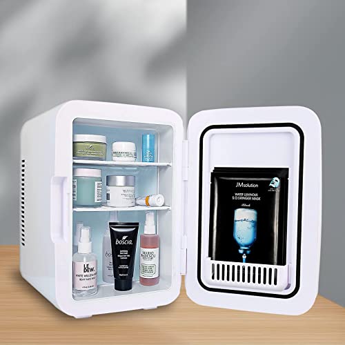 Msake Portable Personal Mini Fridge, 8 Liter Compact Cooler and Warmer Refrigerator for Skincare Medications and Breast Milk Storage, 12V DC/ 110V AC for Home Office and Travel