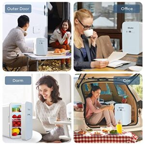 Msake Portable Personal Mini Fridge, 8 Liter Compact Cooler and Warmer Refrigerator for Skincare Medications and Breast Milk Storage, 12V DC/ 110V AC for Home Office and Travel