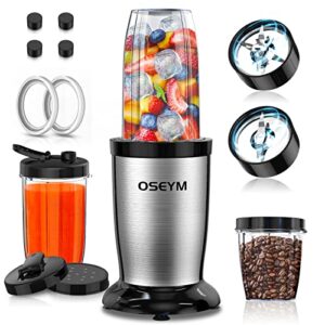 oseym personal blender, 850w bullet blender for shakes and smoothies, 19-in-1 smoothie blender for ice crush, easy to clean (silver)
