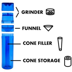 Horns Bee Protable Herb Grinder - HANDY-GRINIDY Cone Rolling Machine, All-in-One Cone Loader, Pre Roll Machine with Mess-Free Loading, Built-In Storage Chamber and Funnel, Compact On-the-Go Use