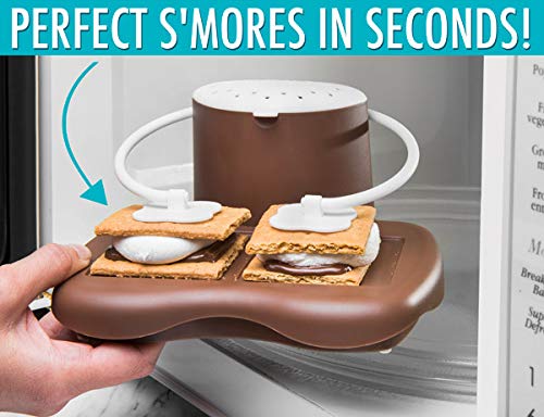 Smores maker – Easy to Use Campfire Style Indoor S’mores Maker for Microwave – Mess-Free Dessert Machine – In-Built Water Reservoir – Sturdy Handles – Versatile