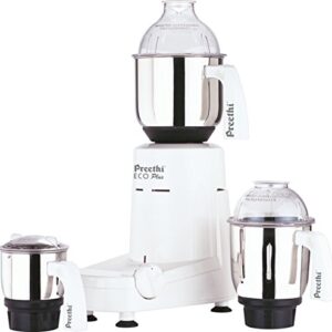 Preethi Eco Plus Mixer Grinder, White, 3 Jar