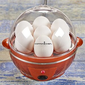 Copper Chef Want The Secret to Making Perfect Eggs & More C Electric Cooker Set-7 or 14 Capacity. Hard Boiled, Poached, Scrambled Eggs, or Omelets Automatic Shut Off, 7.5 x 6.7 x 7.5 inches, Rojo