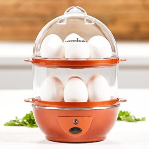 Copper Chef Want The Secret to Making Perfect Eggs & More C Electric Cooker Set-7 or 14 Capacity. Hard Boiled, Poached, Scrambled Eggs, or Omelets Automatic Shut Off, 7.5 x 6.7 x 7.5 inches, Rojo