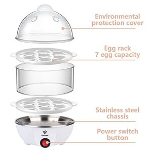 VIGIND Electric Egg Cooker Boiler Maker Soft, Medium or Hard Boil, 14 Egg Capacity Two Layer Egg Maker,Egg Steamer,With Automatic Shut Off, Egg Slicer And Stainless Steel Bowl included,Noise Free