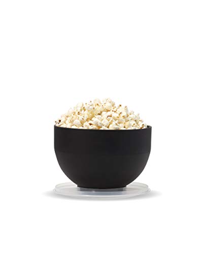 W&P Microwave Silicone Popcorn Popper Maker | Black | Collapsible Bowl w/ Built In Measuring Cup, BPA Free, Eco-Friendly, Waste Free, 9.3 Cups of Popped Popcorn