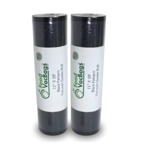 FoodVacBags 11X50 Black Back and Clear Front Vacuum Seal Rolls, Great for Display