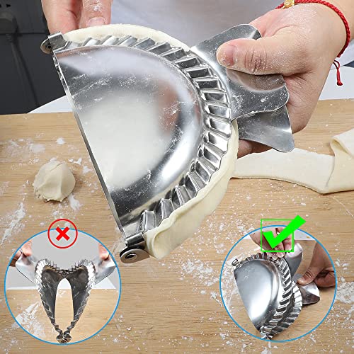 PAMISO Extra Large Empanada Maker, 7 inch Empanada Seal with Dough Cutter Circle, Stainless Steel Empanada Maker Press, Pastry Tools, Pocket Pie