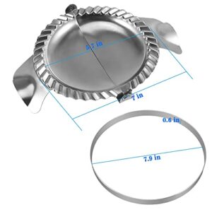 PAMISO Extra Large Empanada Maker, 7 inch Empanada Seal with Dough Cutter Circle, Stainless Steel Empanada Maker Press, Pastry Tools, Pocket Pie